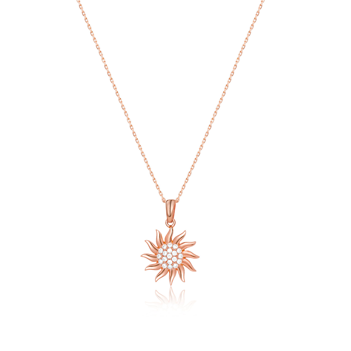 Diamond Sun Star Necklace 14k 8k and Silver