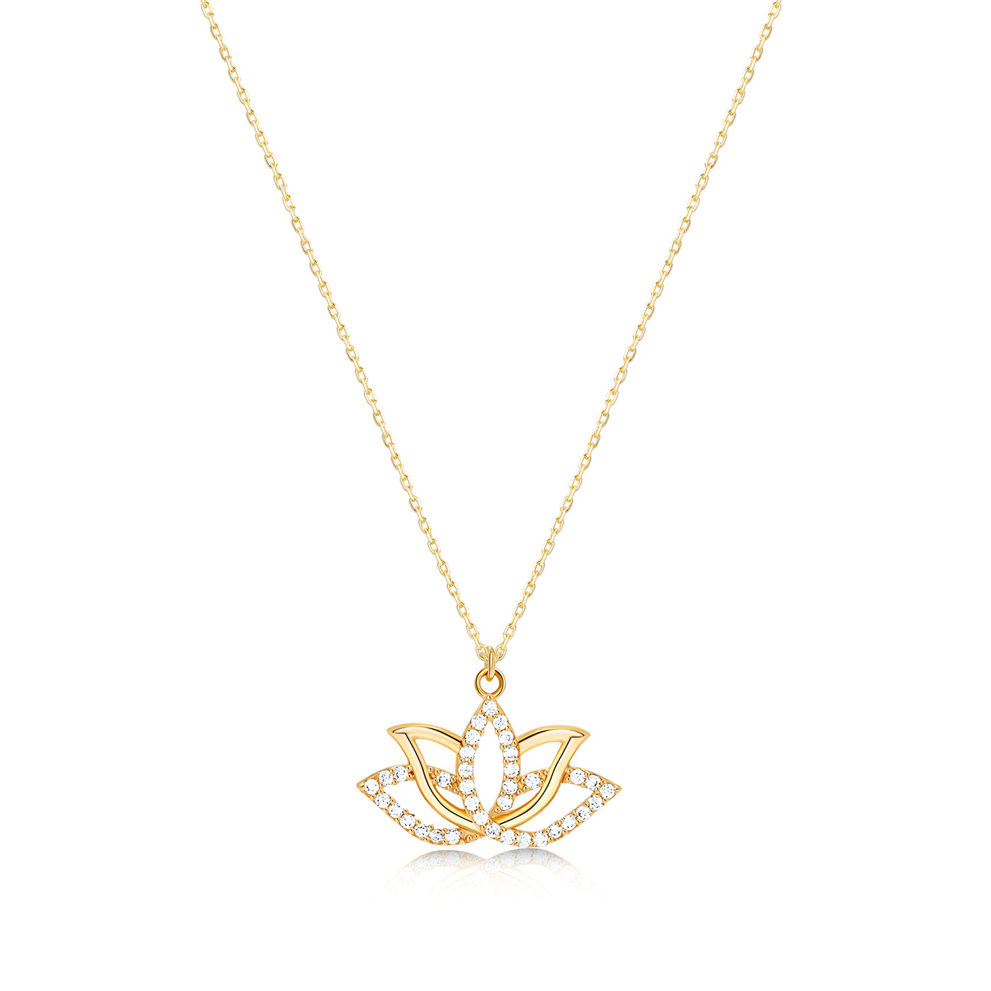 Lotus Flower Necklace 14k 8k and Silver