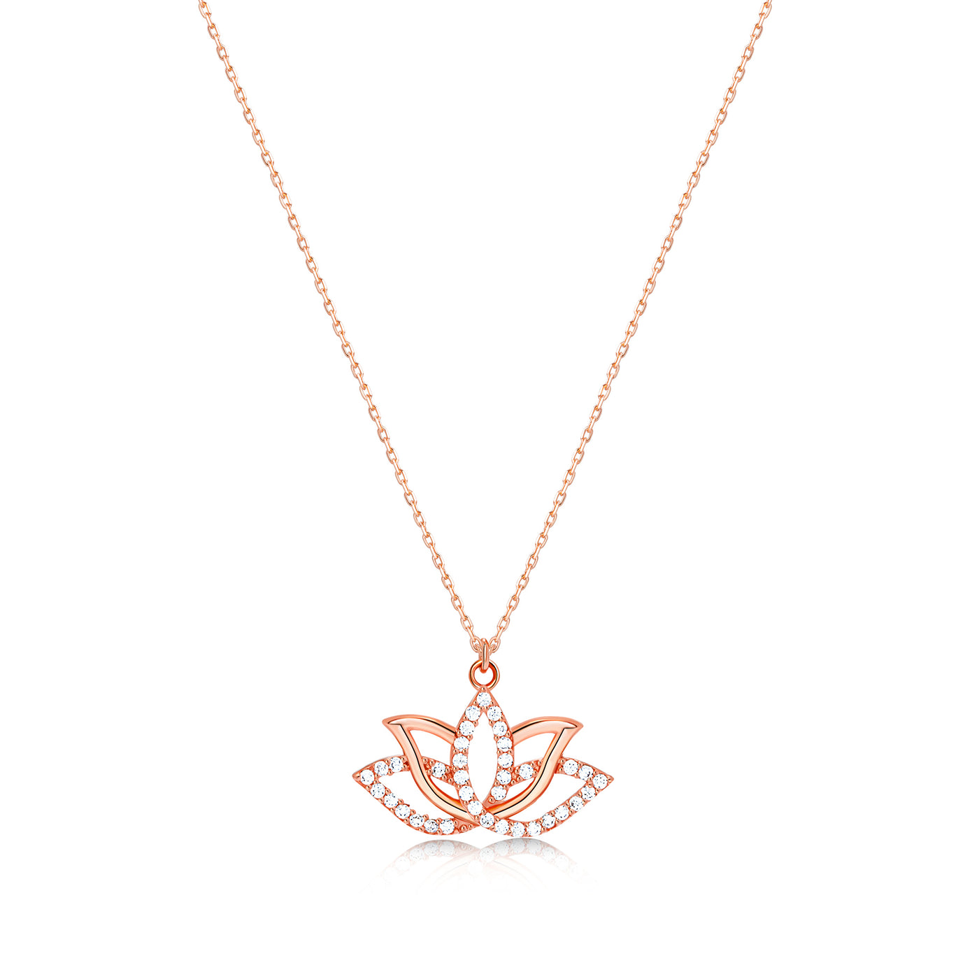 Lotus Flower Necklace 14k 8k and Silver