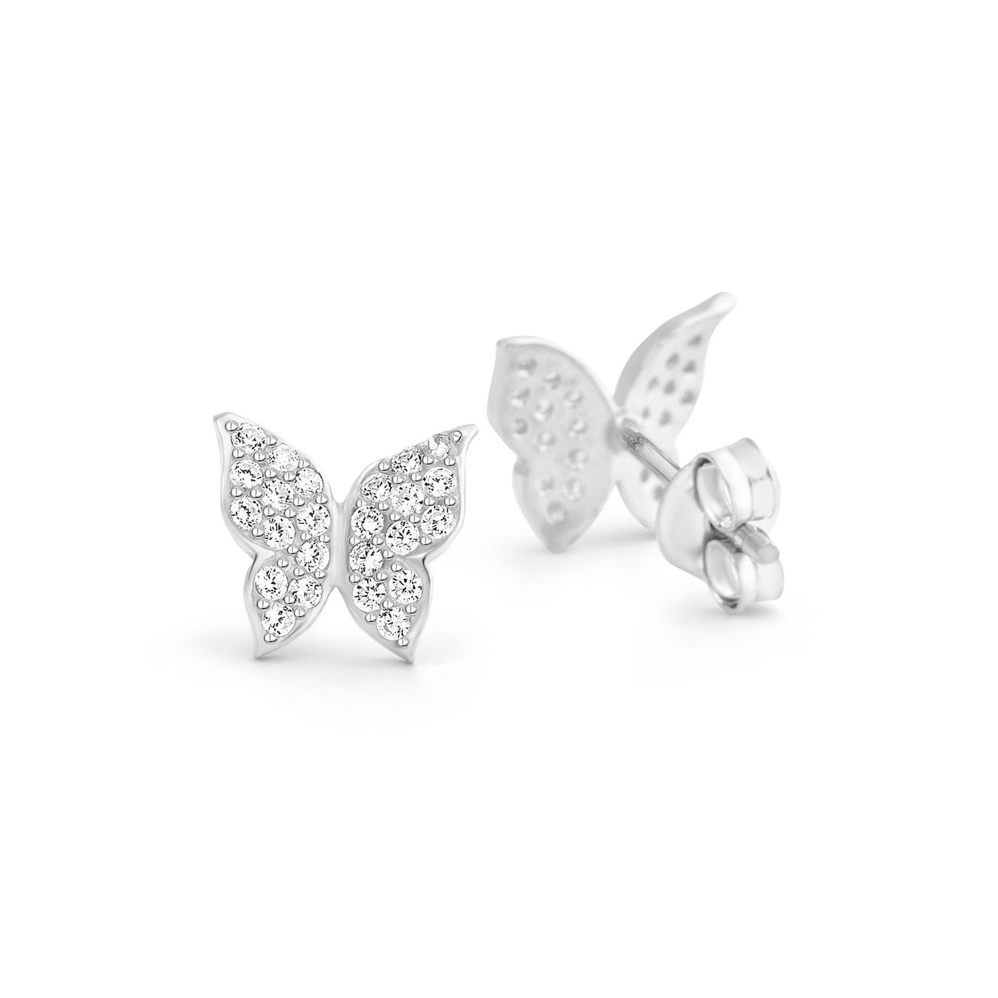 Pave Butterfly Stud Earrings