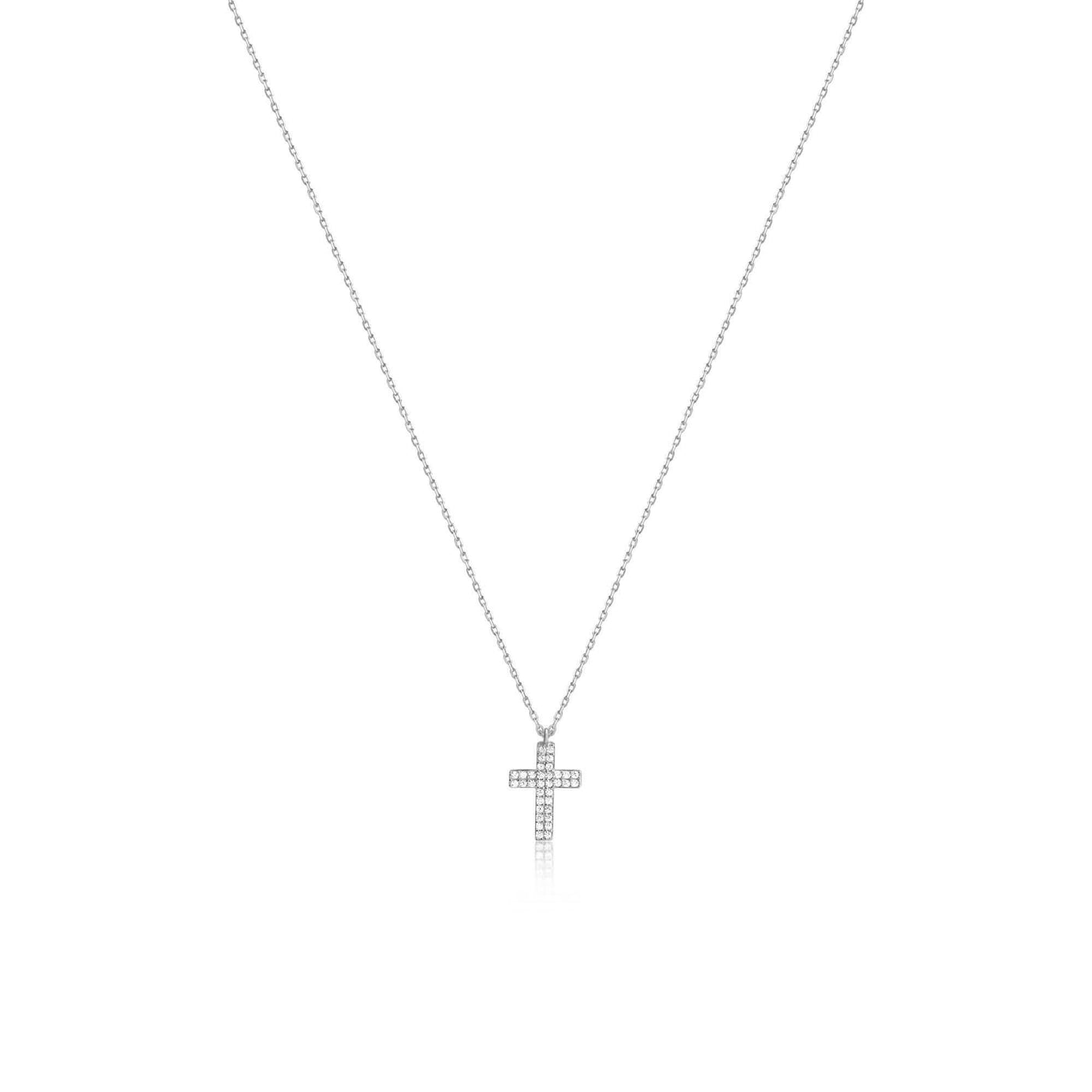 Pave Cross Necklace With Diamonds