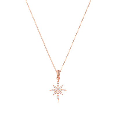 Polar Star Necklace 14K 8K and Silver