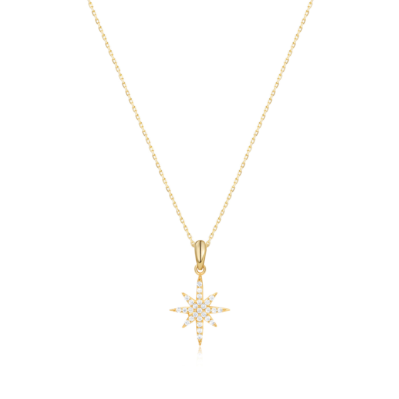 Polar Star Necklace 14K 8K and Silver