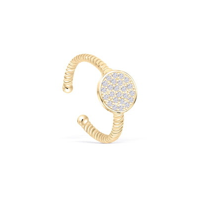 Round Pave Adjustable Ring