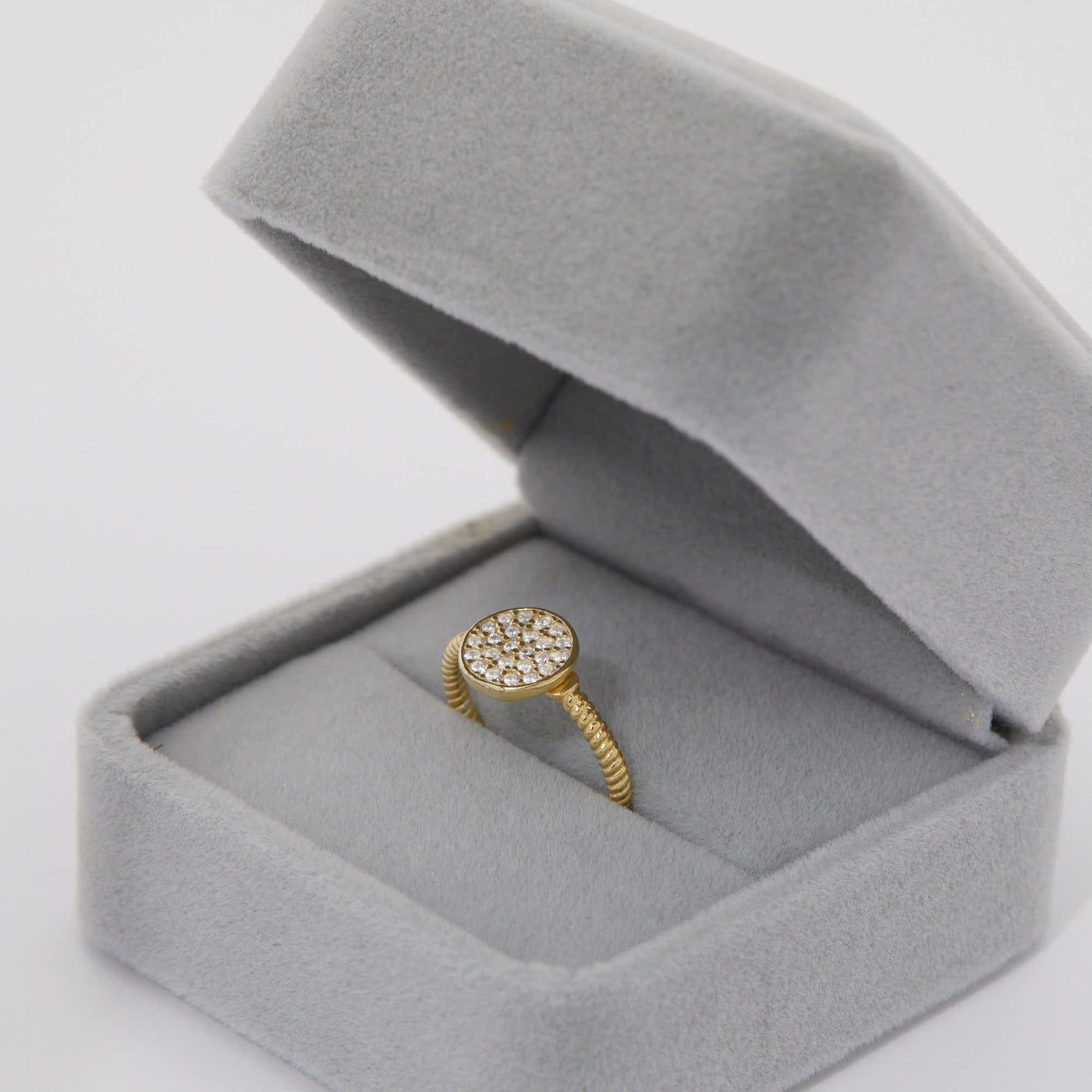 Round Pave Adjustable Ring