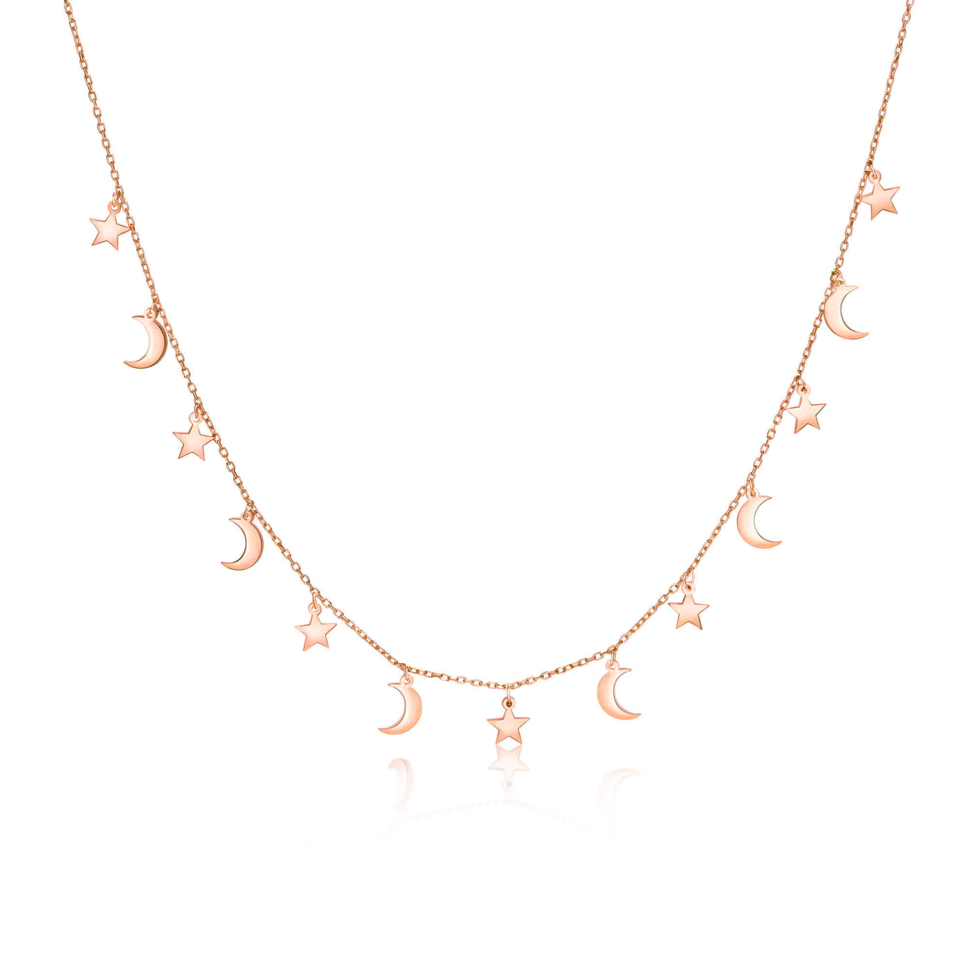 Star and Moon Station Necklace