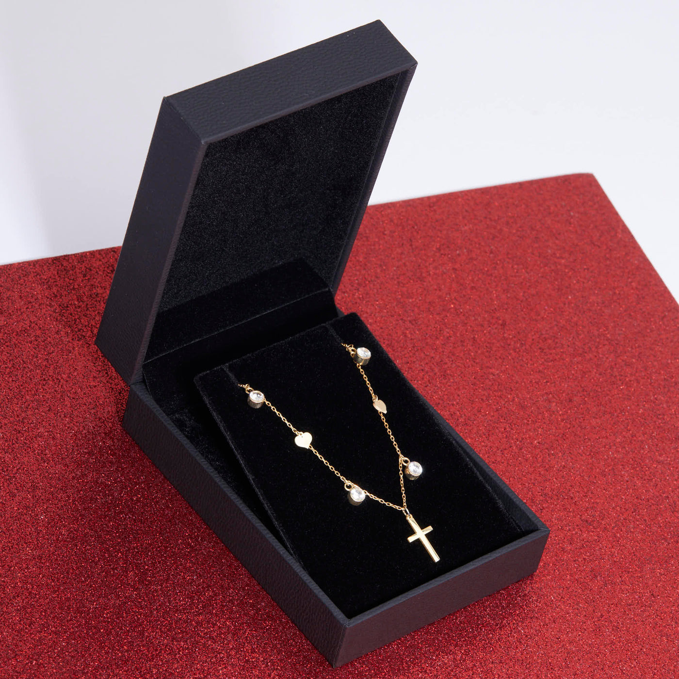 Cross Necklace With Charms