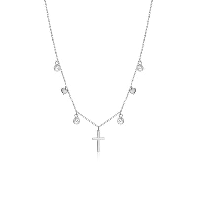 Cross Necklace With Charms