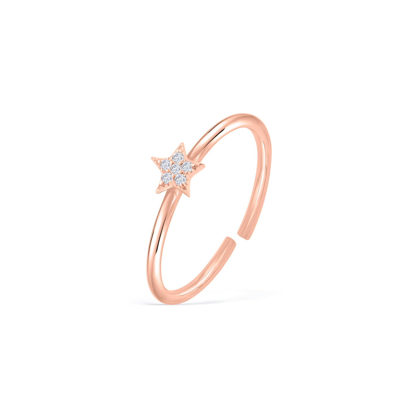 Minimal Star Pave Adjustable Ring