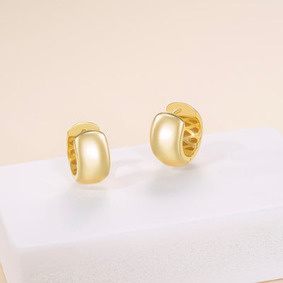 Thick Hoop Earrings Gold