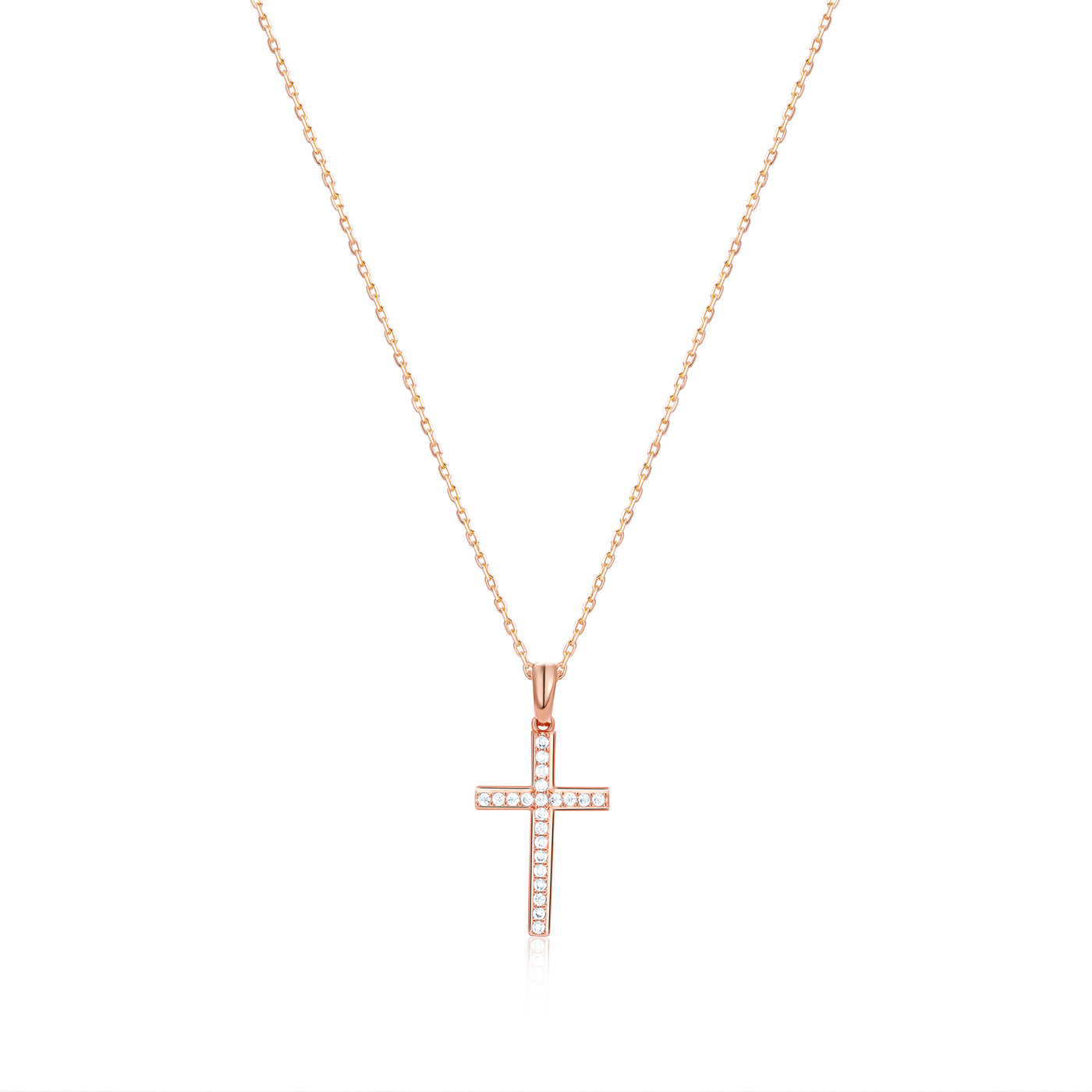 Cross Diamond Necklace 14k 8k Gold or Silver