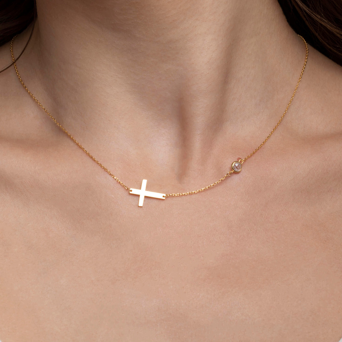 Cross Necklace With Diamond