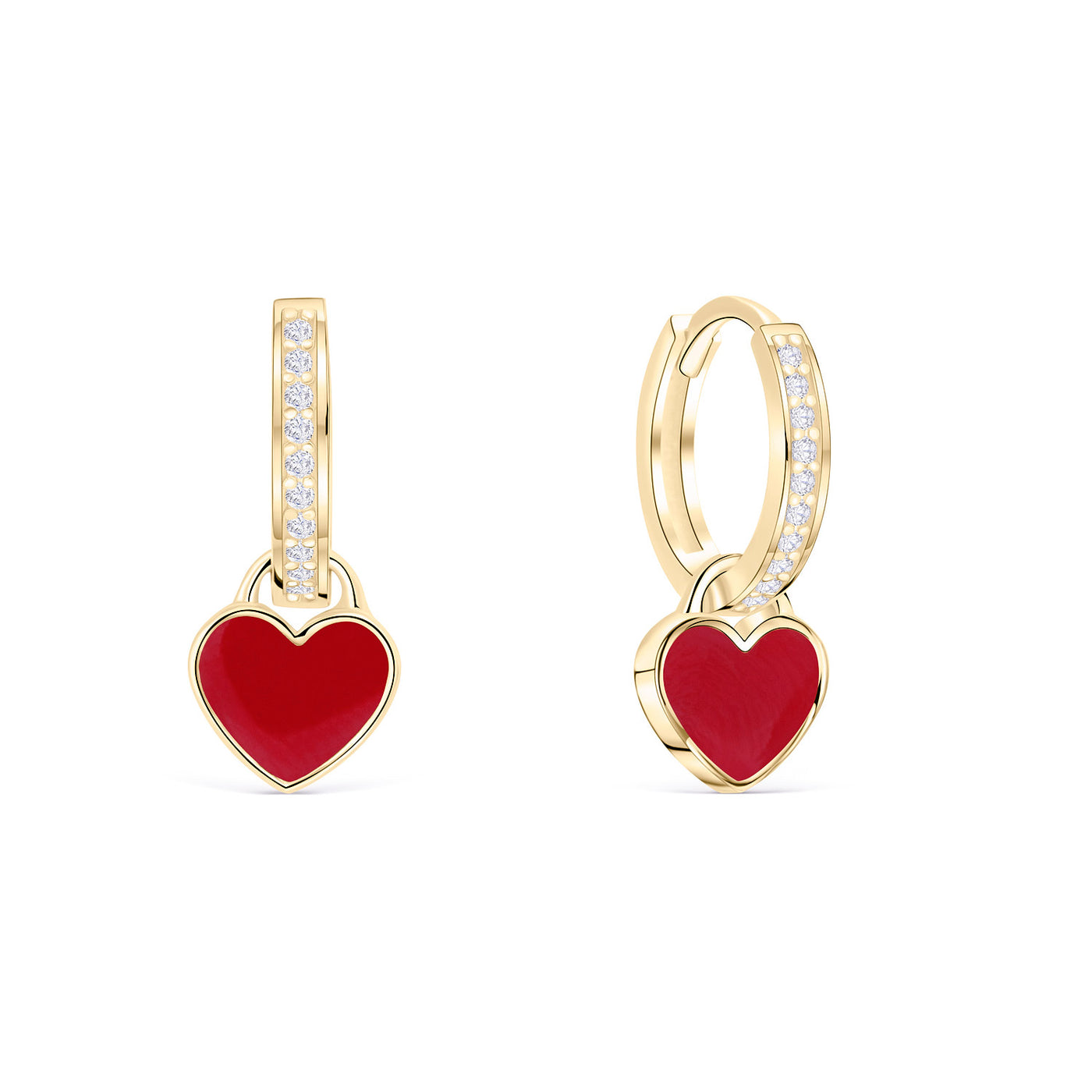 Heart Pave Hoop Earrings 