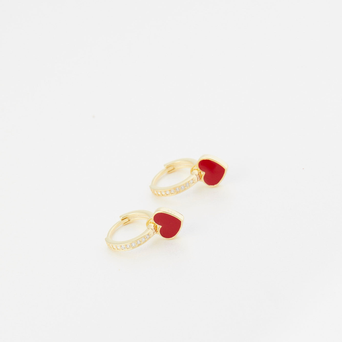 Heart Pave Hoop Earrings 