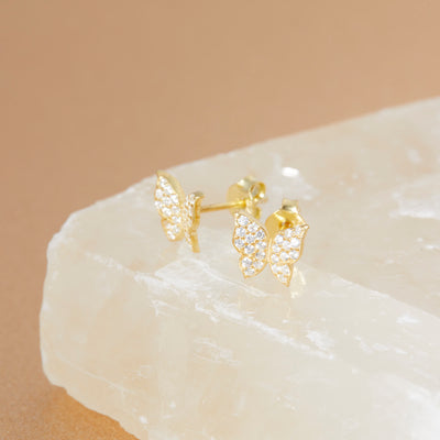 Pave Butterfly Stud Earrings