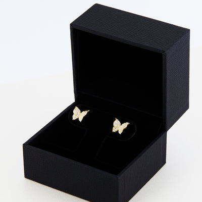 Pave Butterfly Stud Earrings