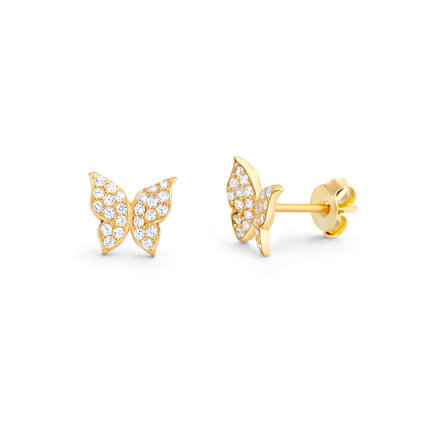 Pave Butterfly Stud Earrings