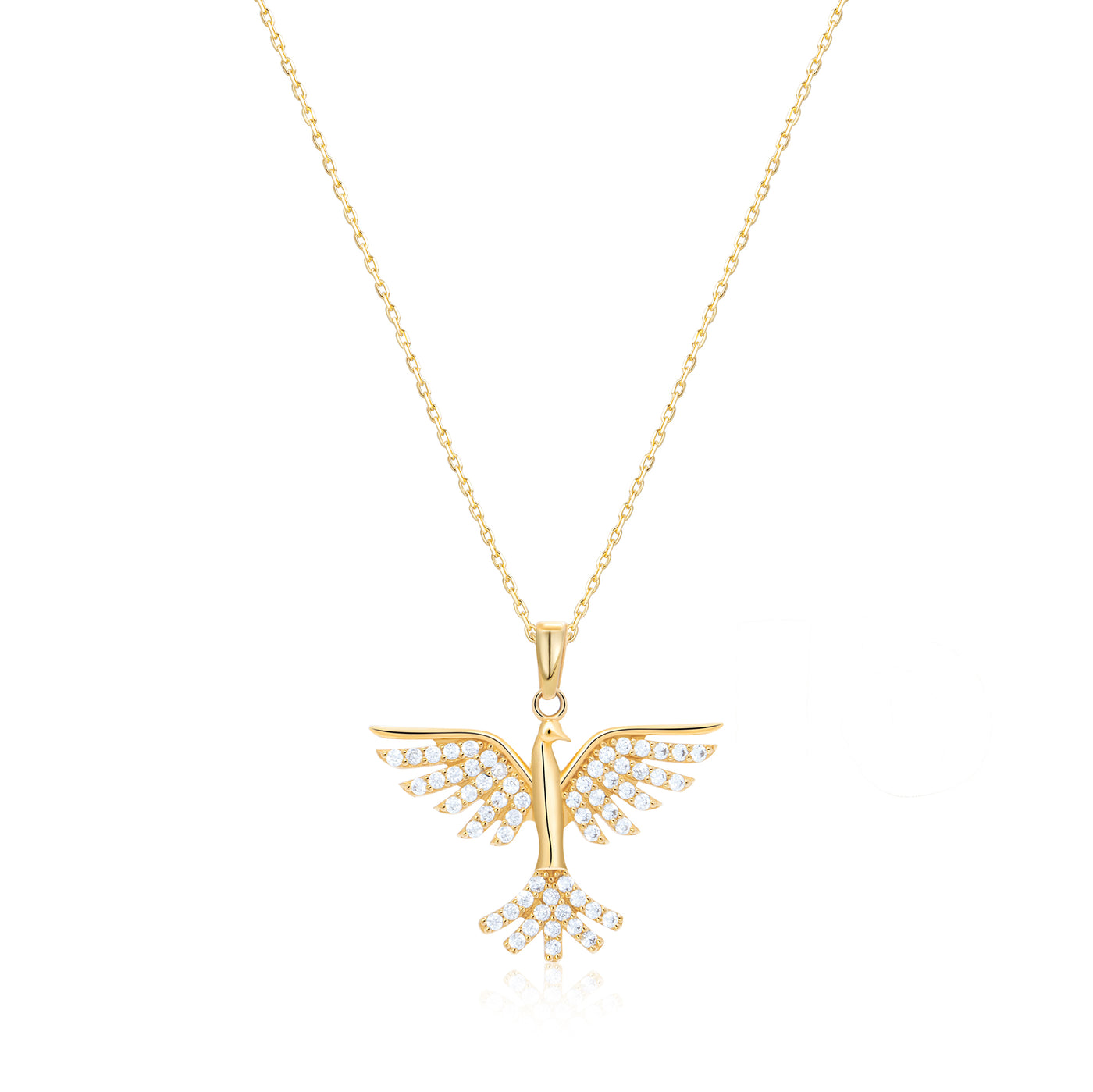 Phoenix Bird Necklace Archangel 14k 8k and Silver