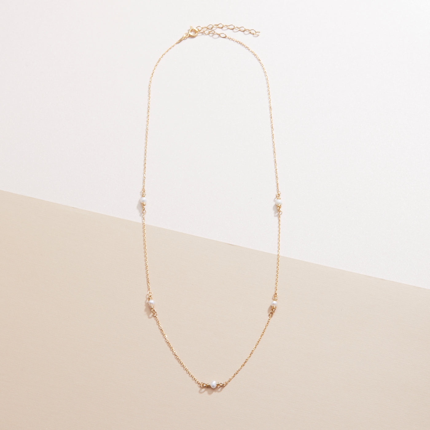 Small Pearl Station Necklace