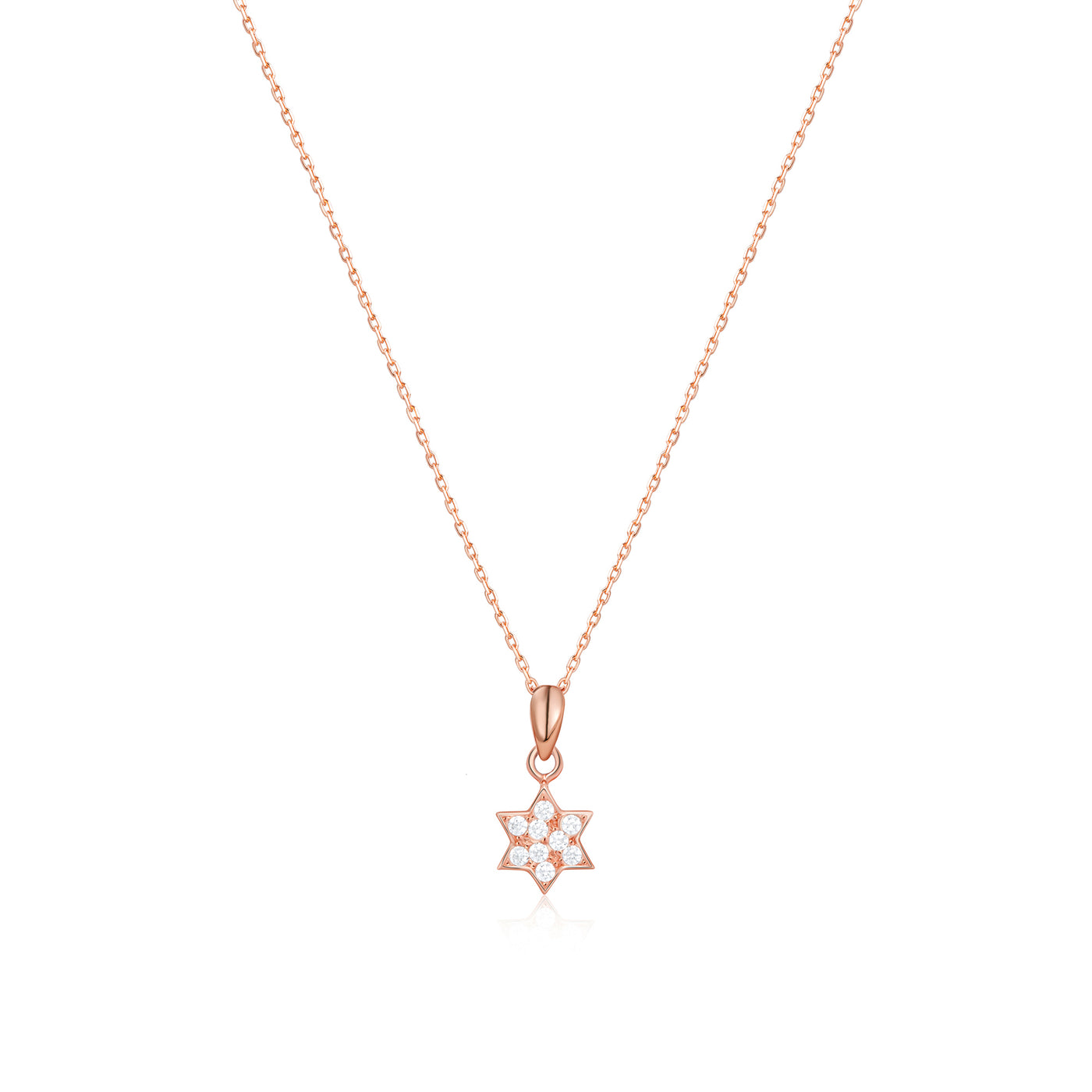 Star of David Diamond Necklace 14k 8k Gold or Silver