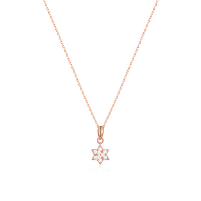 Star of David Diamond Necklace 14k 8k Gold or Silver