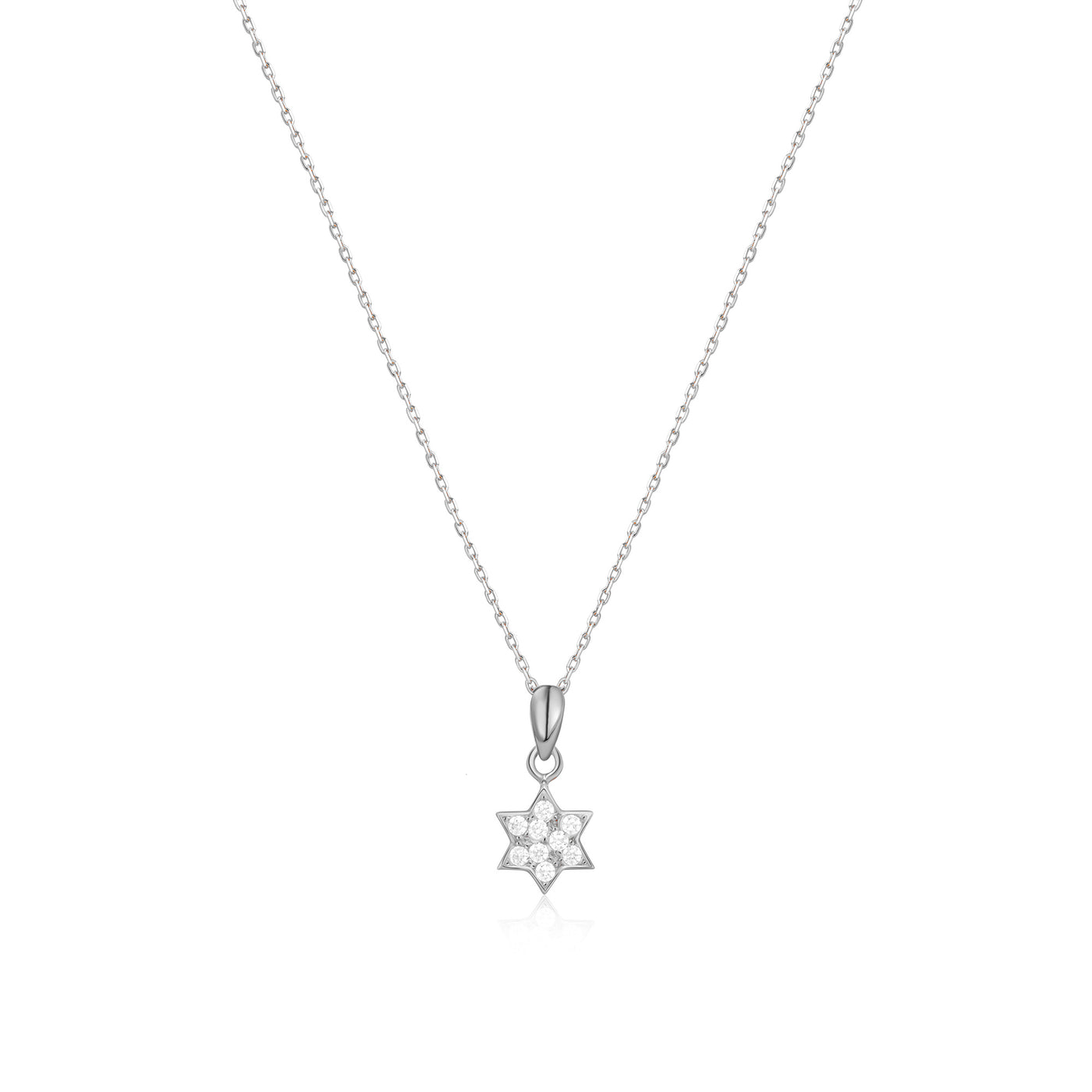 Star of David Diamond Necklace 14k 8k Gold or Silver