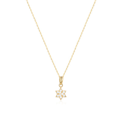 Star of David Diamond Necklace 14k 8k Gold or Silver