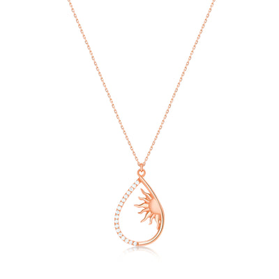 Sun Necklace 14k 8k and Silver