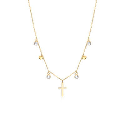 Cross Necklace With Charms