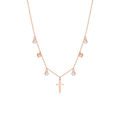 Cross Necklace With Charms