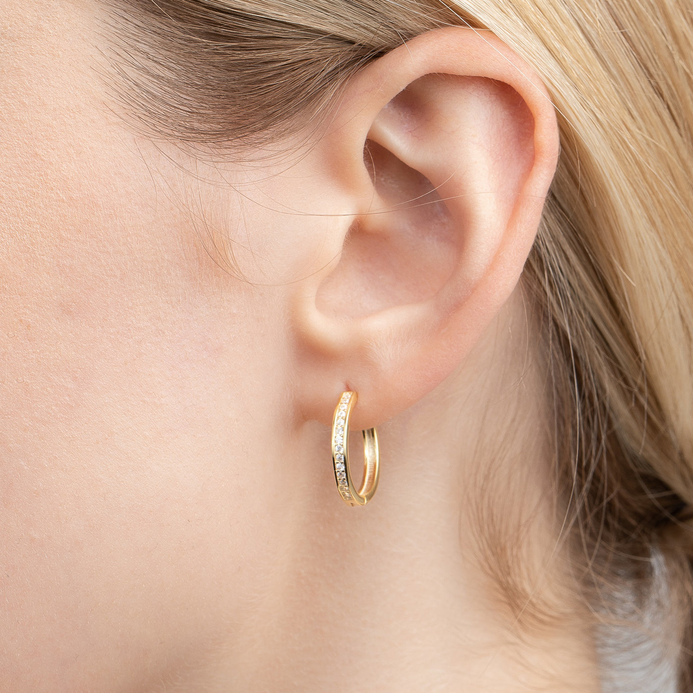 Gold Thin Hoops Earrings