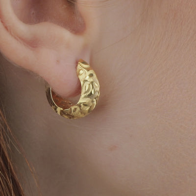 Textured Huggie Hoop Earrings