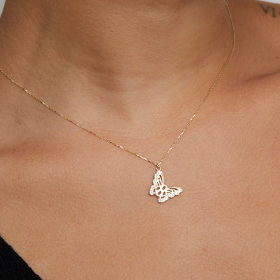 Butterfly Necklace with Diamonds