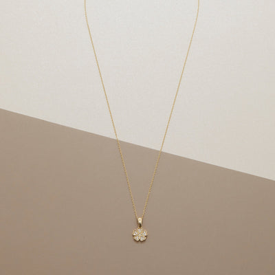 Clover with Diamonds Necklace 14k Gold or Silver