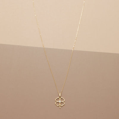 Clover Hearts with Diamonds Necklace