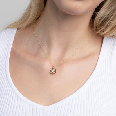 Clover Hearts with Diamonds Necklace