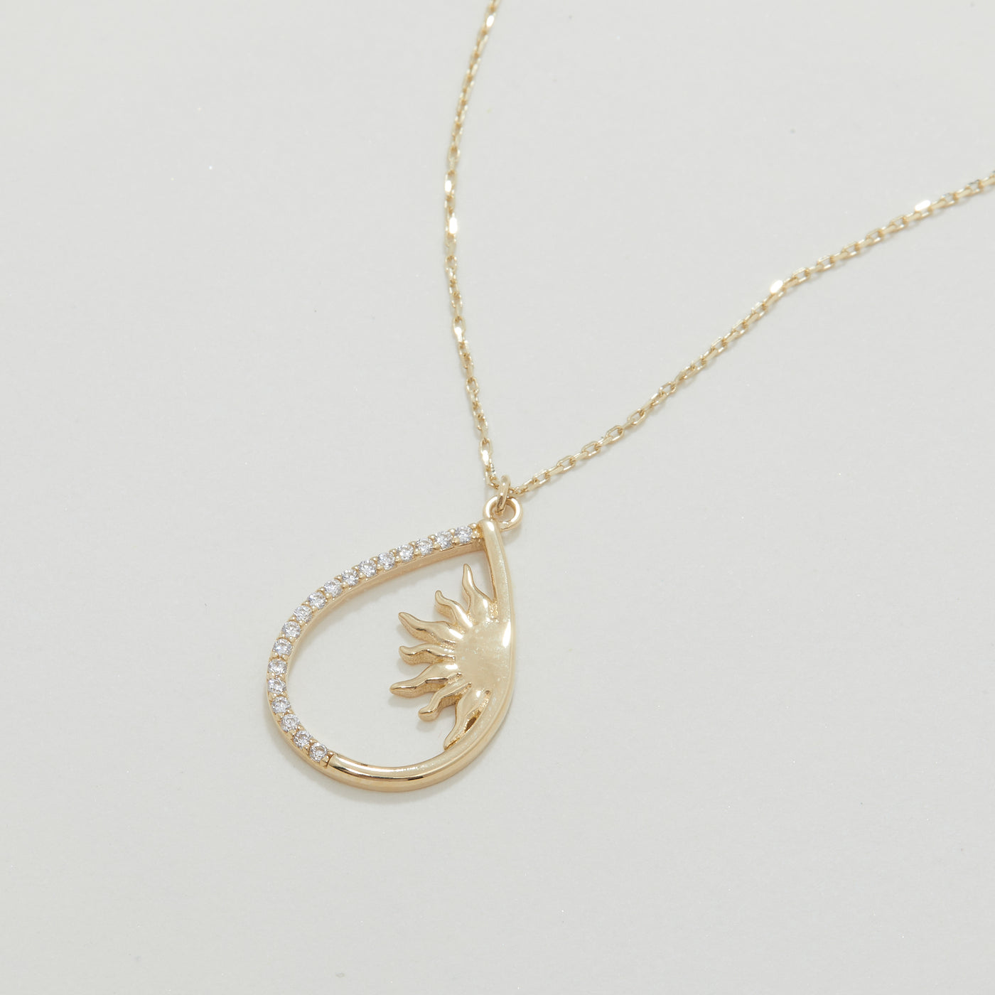 Sun Necklace-14k-Gold