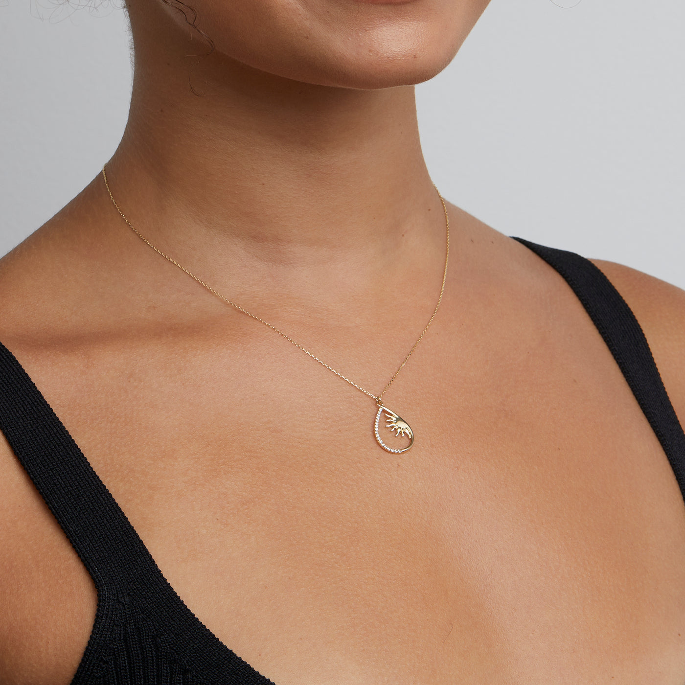 Sun Necklace-14k-Gold